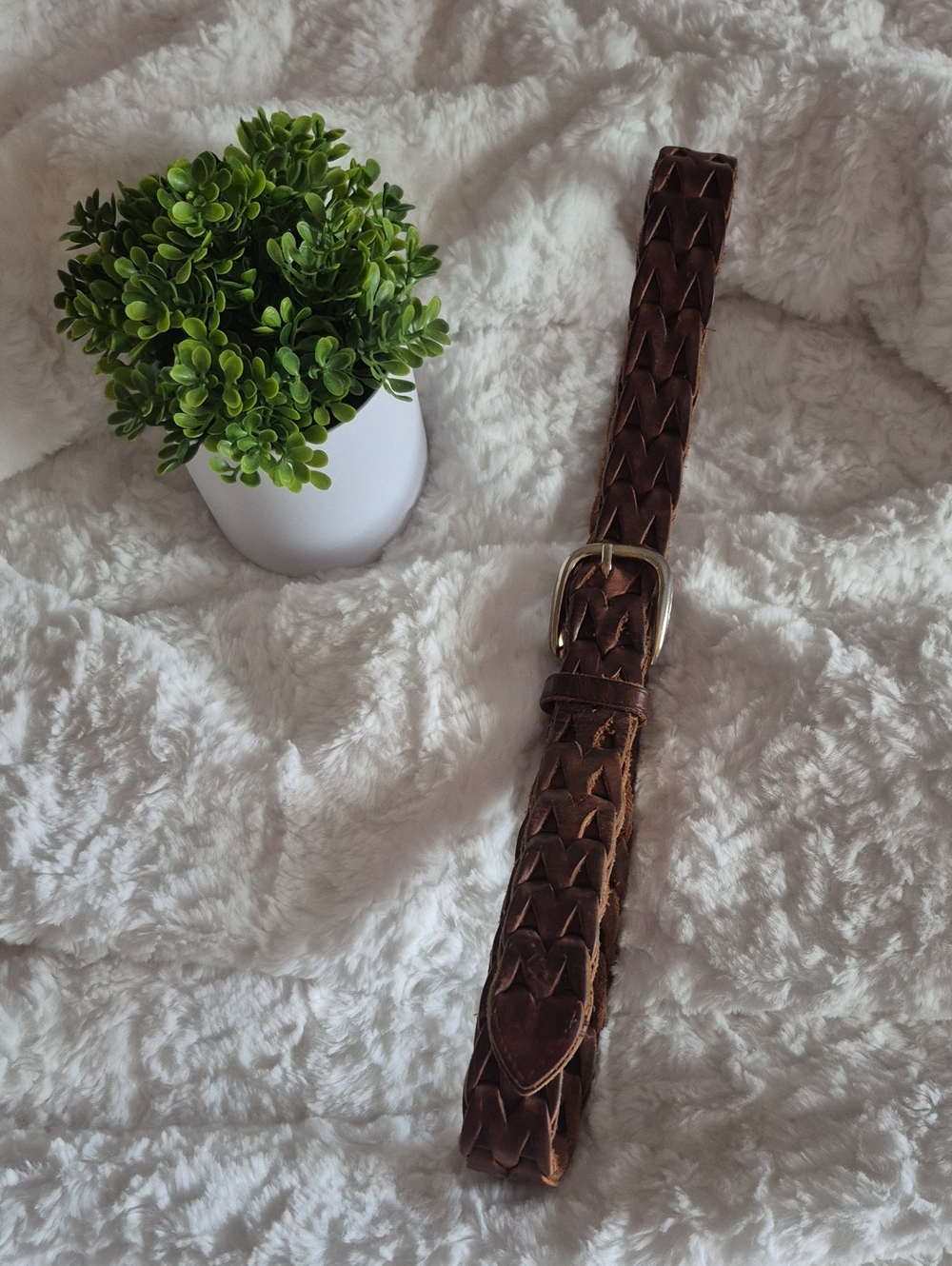 🎈Woven Brown Leather Unisex Belt